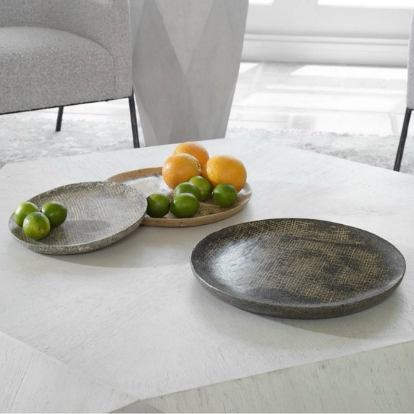 UTTERMOST Gaia Stone Plate Wall Decor Set of Three Textured Plates #0601251 - Picture 1 of 10
